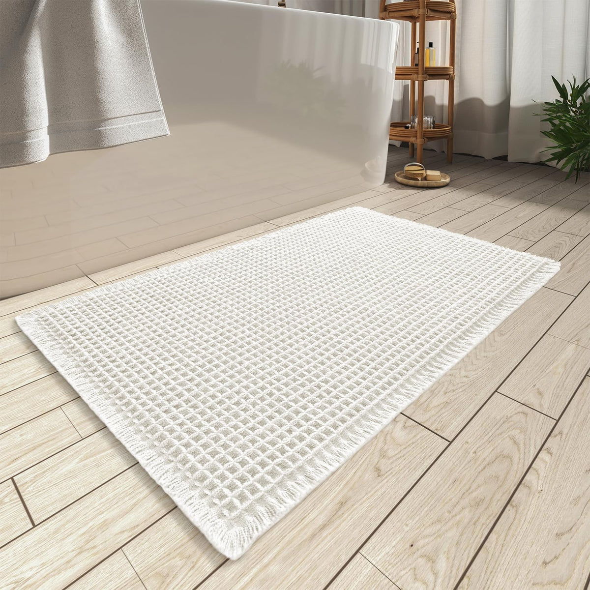 Waffle Bath Mat Ultra Absorbent Non Slip