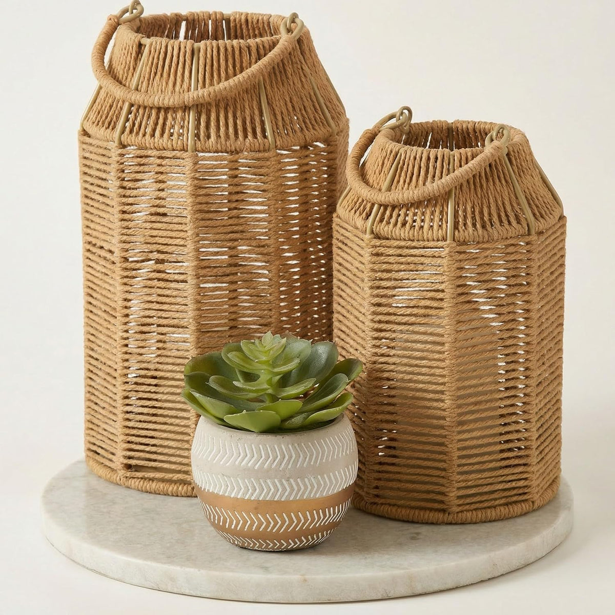 Natural Jute Boho Lanterns
