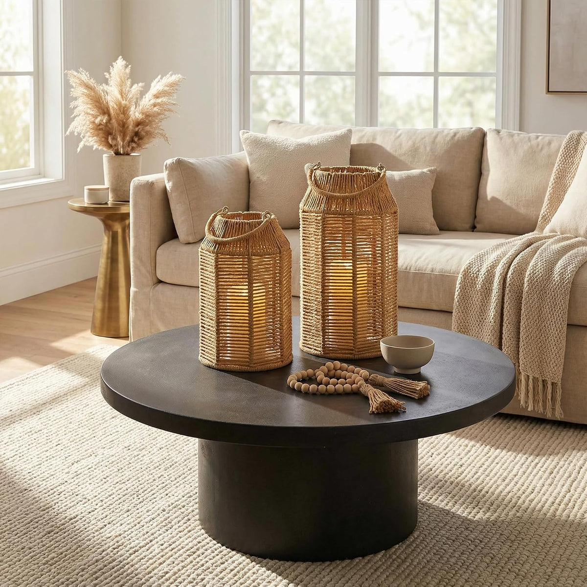 Natural Jute Boho Lanterns