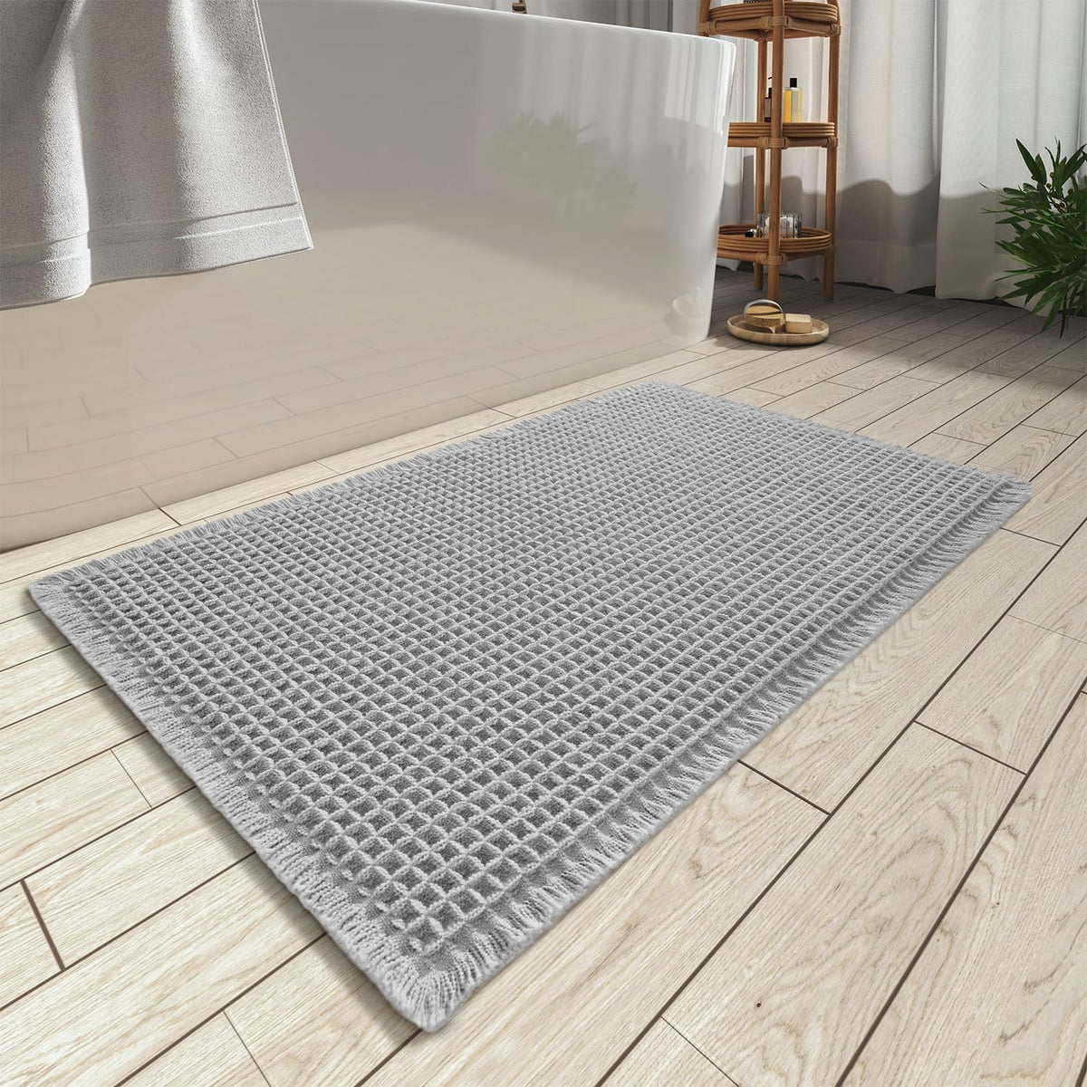 Waffle Bath Mat Ultra Absorbent Non Slip
