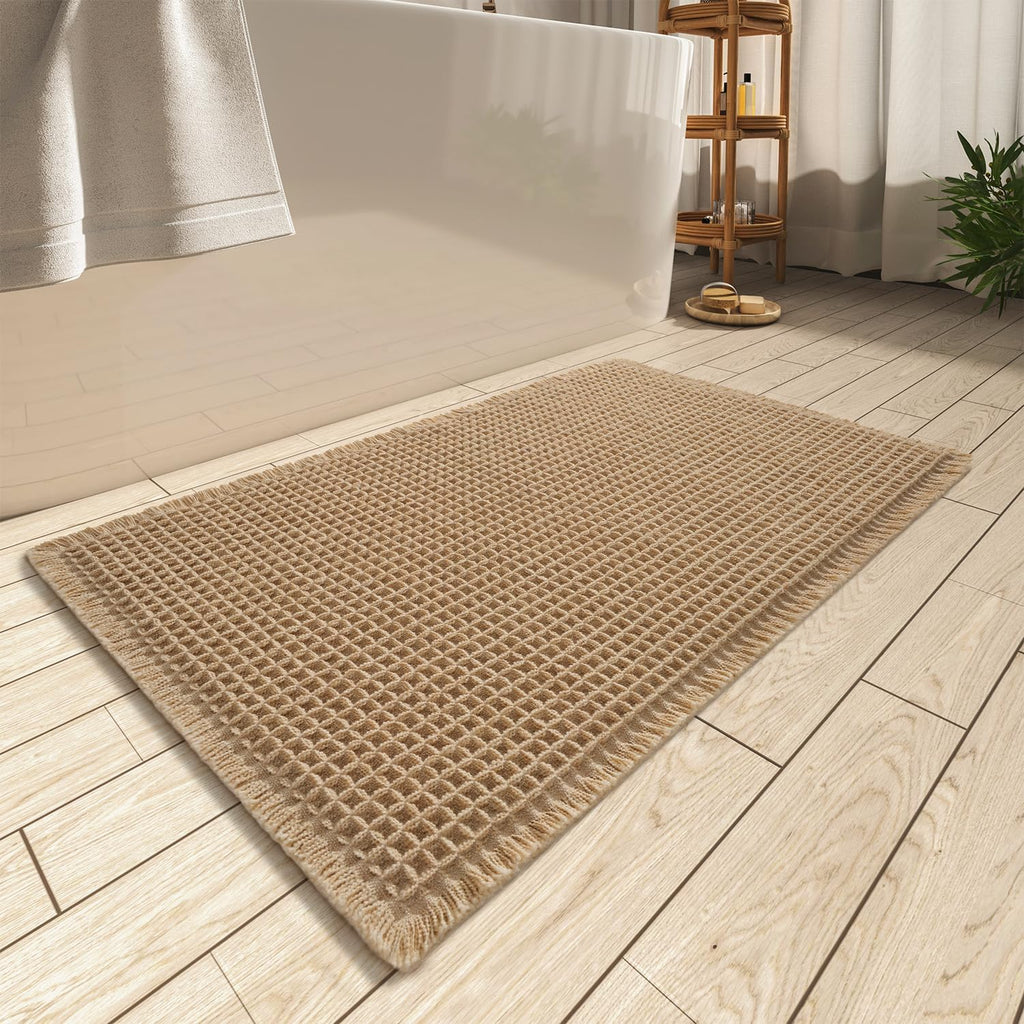 Waffle Bath Mat Ultra Absorbent Non Slip