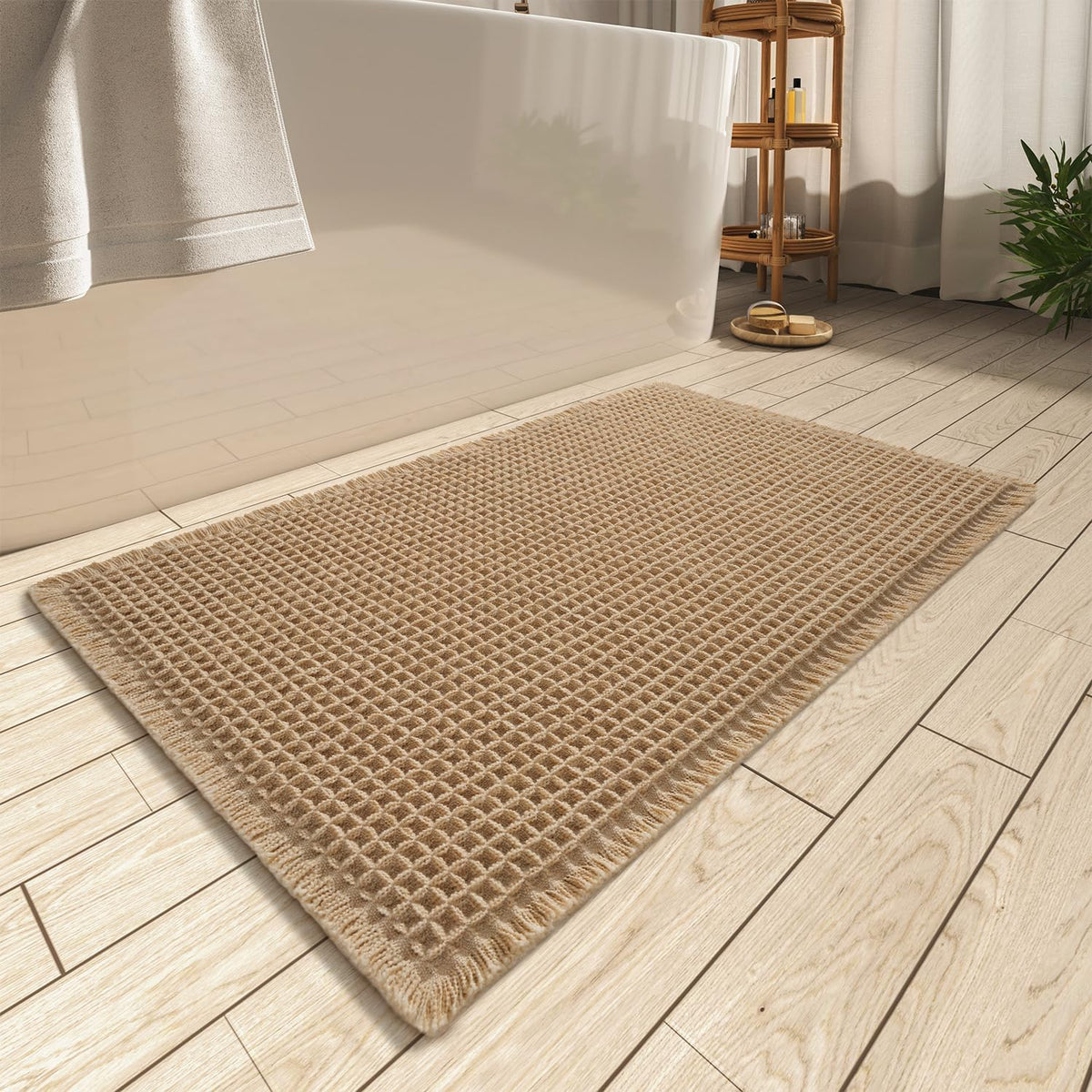 Waffle Bath Mat Ultra Absorbent Non Slip