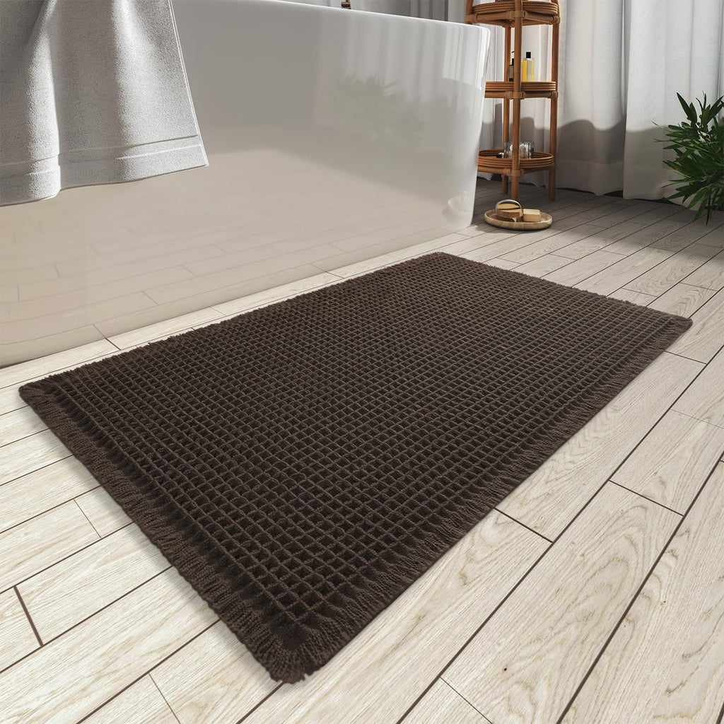 Waffle Bath Mat Ultra Absorbent Non Slip
